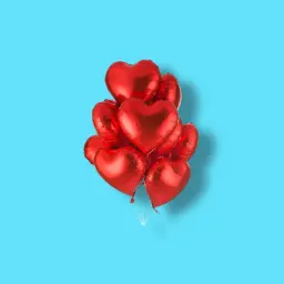 Three Heart Shaped Helium Balloon 0129